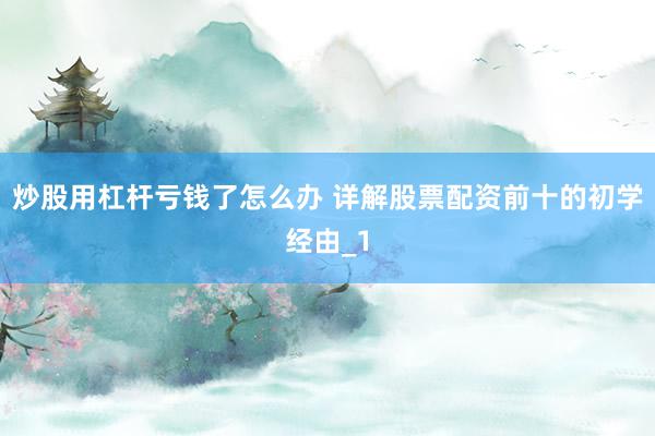炒股用杠杆亏钱了怎么办 详解股票配资前十的初学经由_1